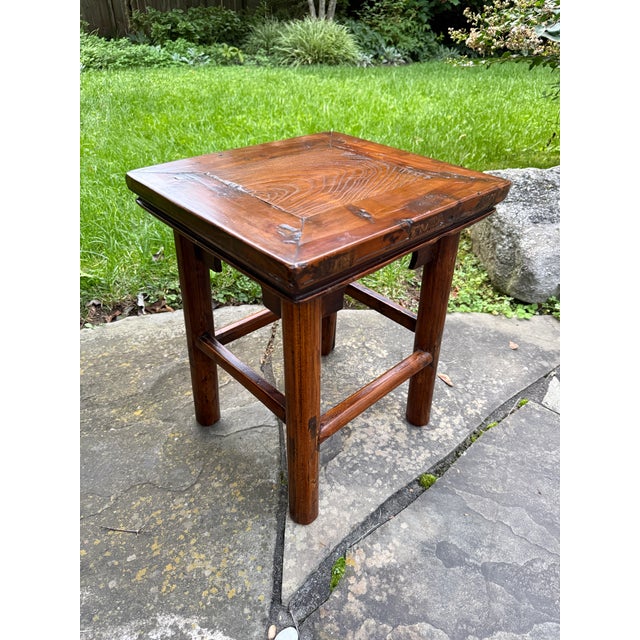 Early 20th Century Antique Provincial Chinese Hardwood Low Stool / Table For Sale - Image 5 of 15