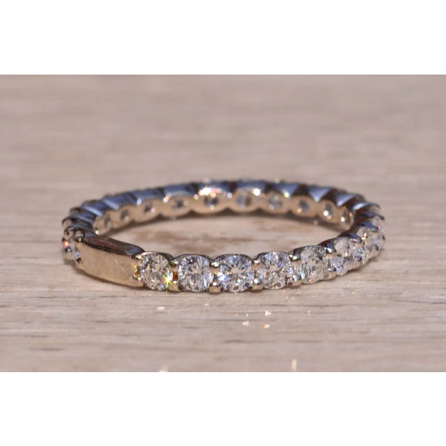 Metal The Abrahams Path: Stackable Diamond U Band in White Gold For Sale - Image 7 of 11