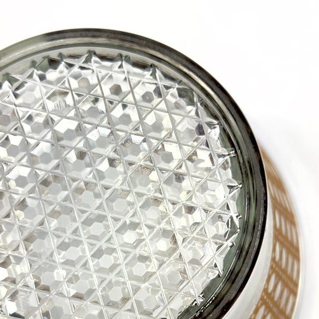 Large Vintage 22k Gold Embellished Glass Canella Ice Bowl by Culver LTD For Sale - Image 10 of 11