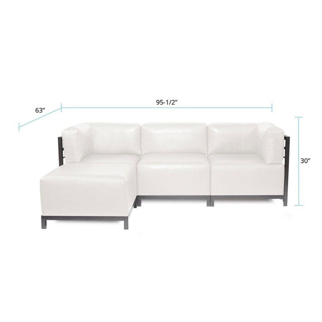 2020s Axis 4pc Sectional Avanti White Titanium Frame For Sale - Image 5 of 6