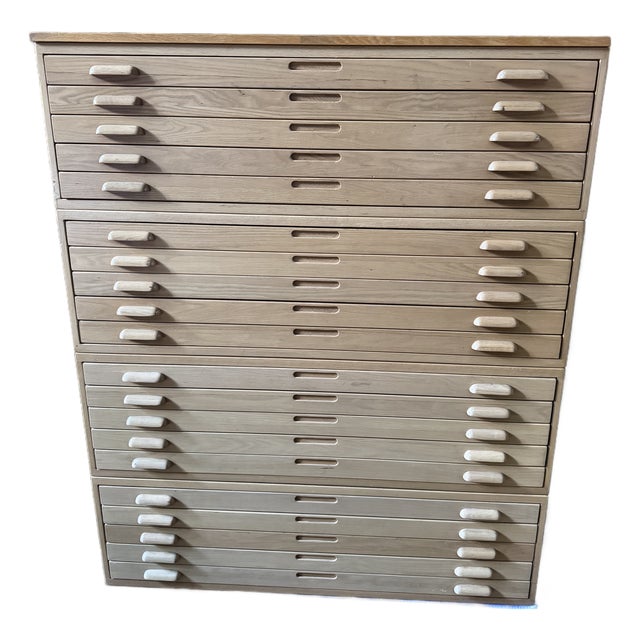 1980s Flat File Map Cabinet For Sale