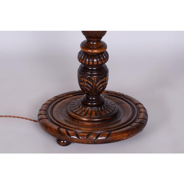 Art Deco Floor Lamp in Oak, 1920s For Sale - Image 3 of 15