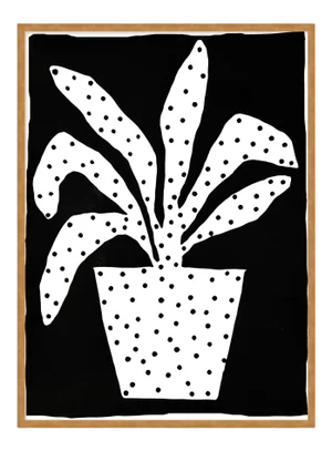 Polkadot Plant by Kate Roebuck in Gold Framed Paper, Medium Art Print