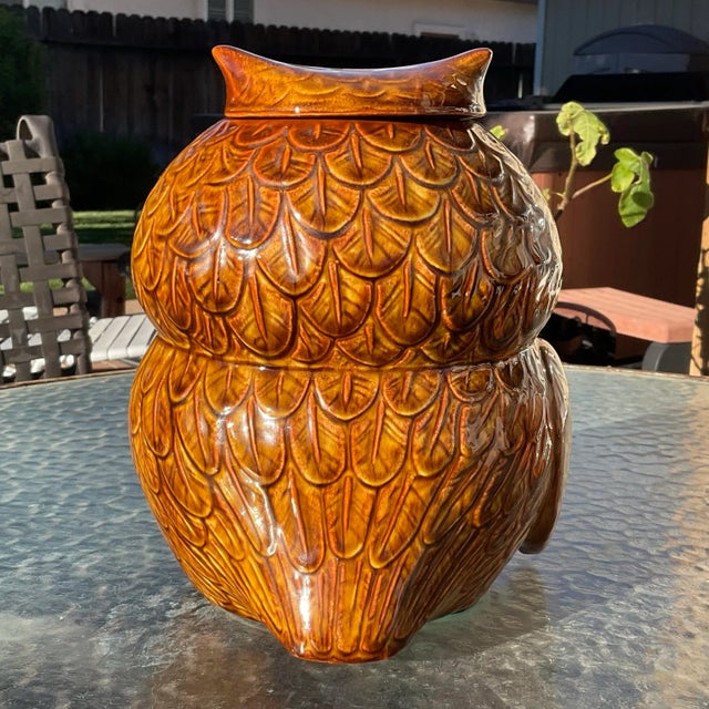 Mid-Century Modern 1960s McCoy Owl Cookie Jar For Sale - Image 3 of 6