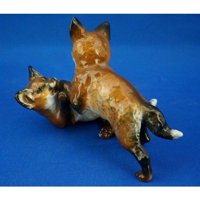 Vintage Hard Porcelain Fox Cubs Figurine by Fritz Heidenreich for Rosenthal, 1930s For Sale - Image 6 of 18