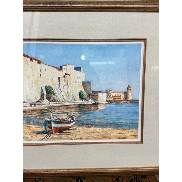 Gilles Grimoin Original Watercolor, Framed For Sale - Image 9 of 12
