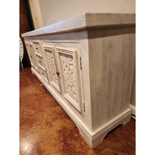 Wood Big White Credenza For Sale - Image 7 of 11