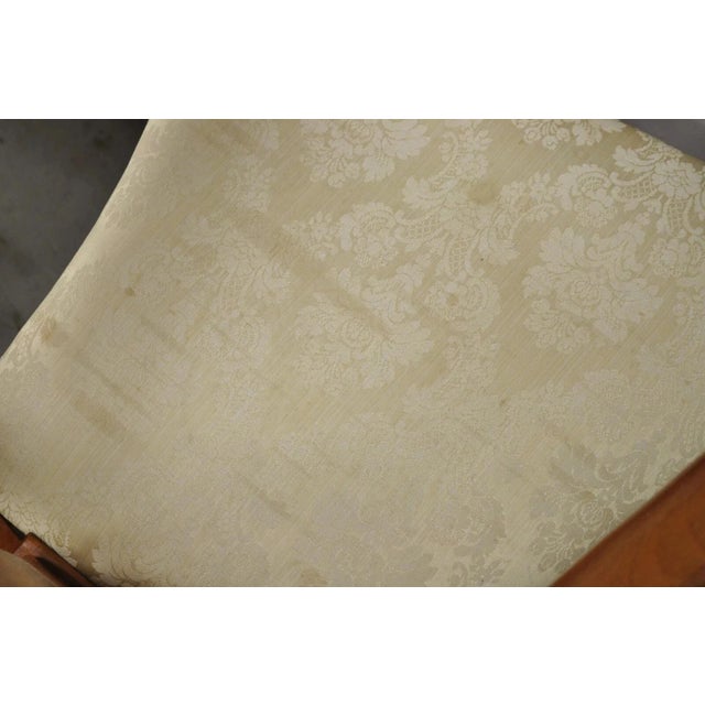 Brown Vintage Queen Anne Style Italian Burl Wood Marquetry Inlay Arm Chairs - A Pair For Sale - Image 8 of 12