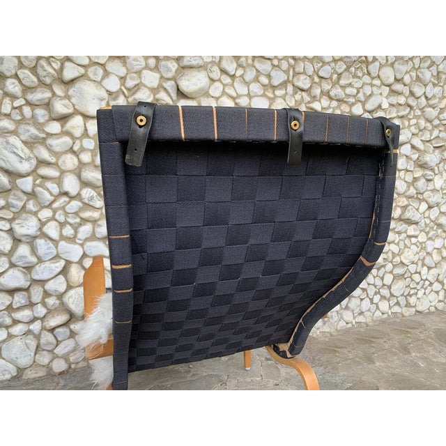 Pernilla Lounge Armchair in Beech and Black Canvas by Bruno Mathsson for Dux, 1970 For Sale - Image 11 of 17