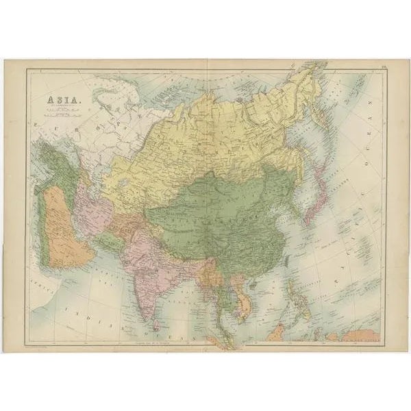 Antique Map of Asia by A & C, 1870 For Sale - Image 4 of 6