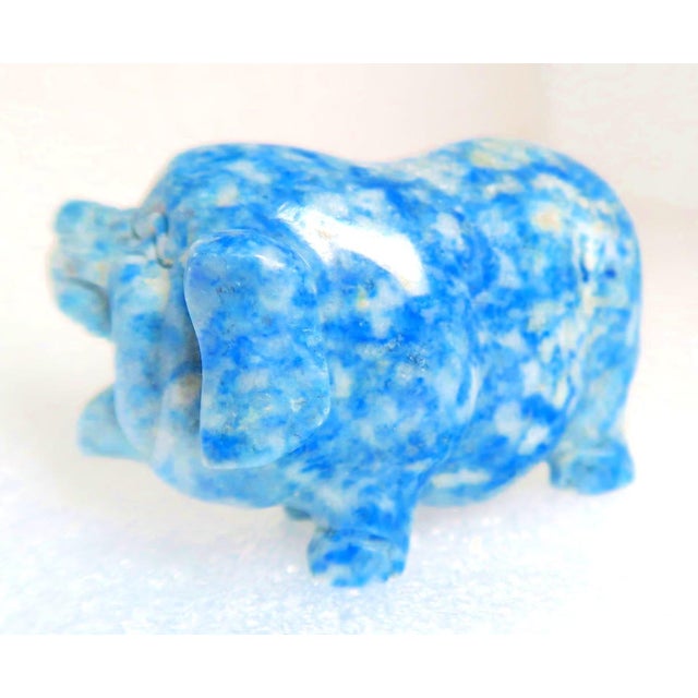 Miniature Well-Carved Lapiz Lazuli Piglet - Pig, Piggy.! For Sale - Image 11 of 12