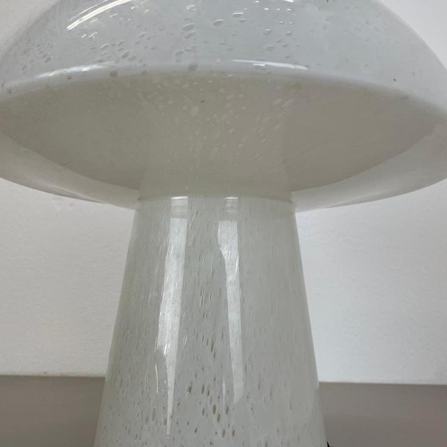 White Large Glass UFO Table Light from Glashütte Limburg, Germany, 1970s For Sale - Image 8 of 18