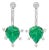 Carved Zambian Emerald Leaf and Diamond Platinum Drop Earrings - Fei Liu, Pair For Sale