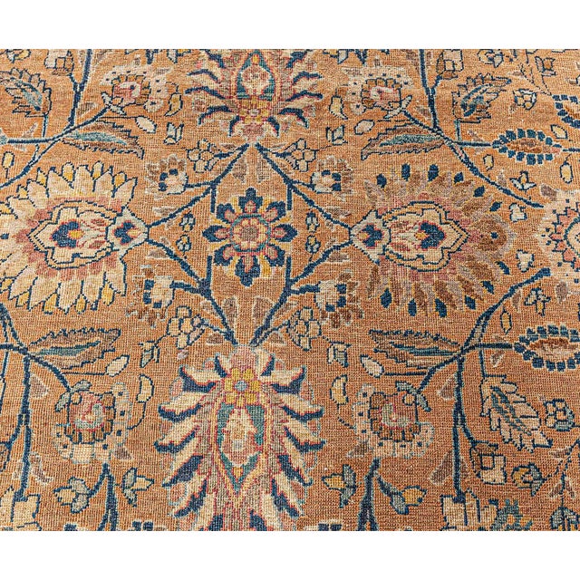 Vintage Persian Tabriz Handmade Wool Rug For Sale - Image 4 of 8