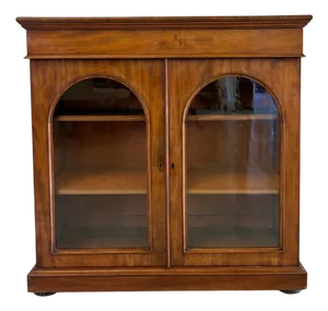 Antique Victorian Figured Mahogany Glazed Bookcase, 1850s