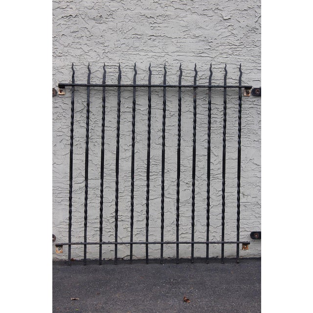 Early 20th Century Hand Forged Set of Three Wrought Iron Window Grates For Sale - Image 5 of 12