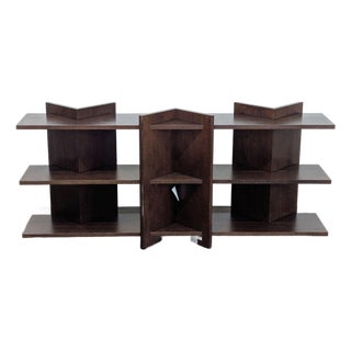 Cb2 Sommet Brown Oak Console Table For Sale