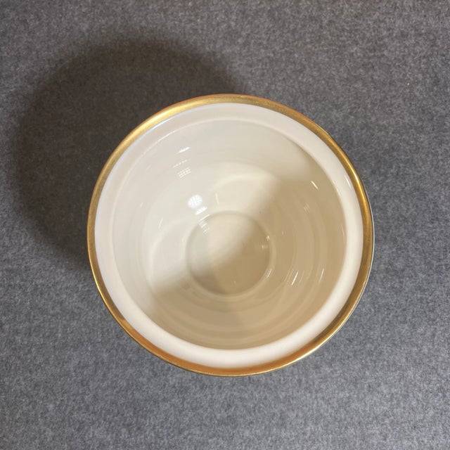 Lenox Mid 20th Century Vintage Lenox Gold Rimmed Footed Sugar Bowl For Sale - Image 4 of 8