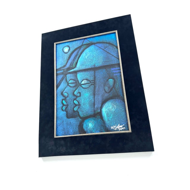 2000 - 2009 Vintage Original Buchi Upjohn Acrylic Painting Black African Artist Nigeria For Sale - Image 5 of 7