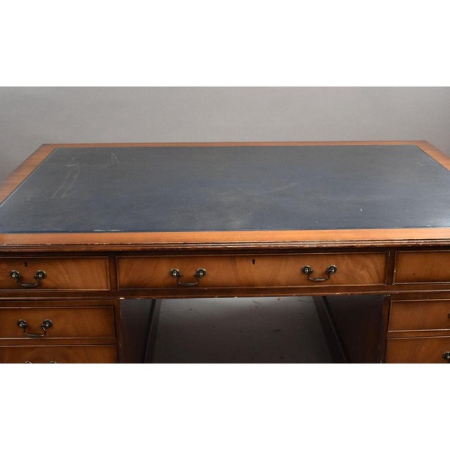 Mahogany Partners Desk, 1980s For Sale - Image 12 of 14