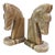 Pair of Vintage Mid Century Stone Horse Head Bookends For Sale