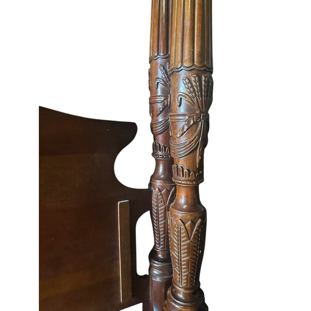 1990s Solid Cherry Wood Queen Size Rice Bed Made in South Carolina by Sumter Cabinet Company - Vintage 1990s For Sale - Image 5 of 6