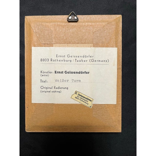Brown Original Etchings of Rothenburg Germany by Ernst Geissendörfer- Set of 2 For Sale - Image 8 of 11