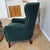 Vintage Green Velvet Wingback Arm Chair For Sale - Image 4 of 4