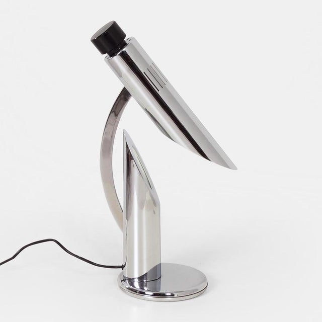 Olive Tharsis Adjustable Table Lamp in Chrome by Luis Perez de la Oliva for Phase, 1973 For Sale - Image 8 of 9