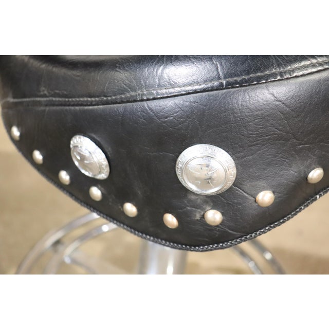 Black Mid 20th Century Motorcycle Throne Stool For Sale - Image 8 of 9