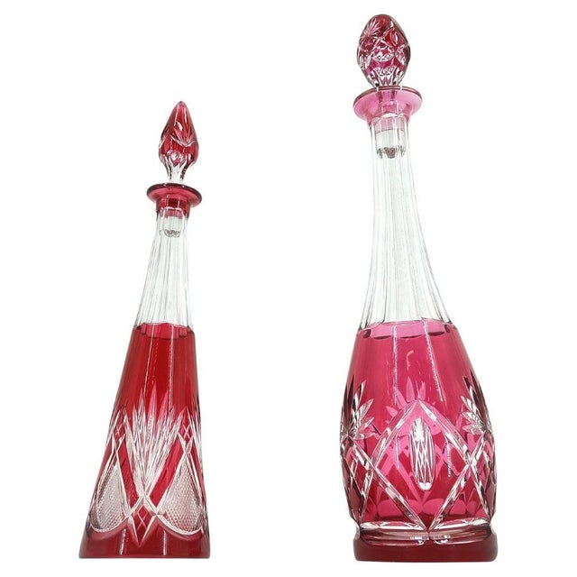 Crystal Carafe from Val Saint Lambert, 1960s, Set of 2 For Sale - Image 11 of 11