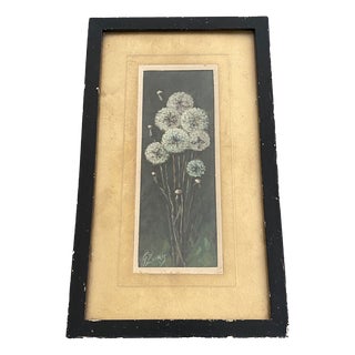 Giovanni Zorris, Dandelion Flowers, 1930, Oil Painting on Canvas, Framed For Sale