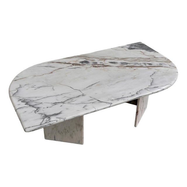 Large Italian Postmodern Sculptural Marble Coffee Table For Sale
