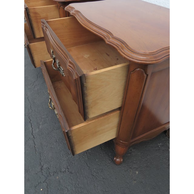 French French Carved Large Nightstands Bedside End Tables a Pair 6437 For Sale - Image 3 of 14