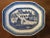 Antique 19th c. Canton platter decorated in bright blue & white with a harbor landscape scene. Octagonal shape with nice...