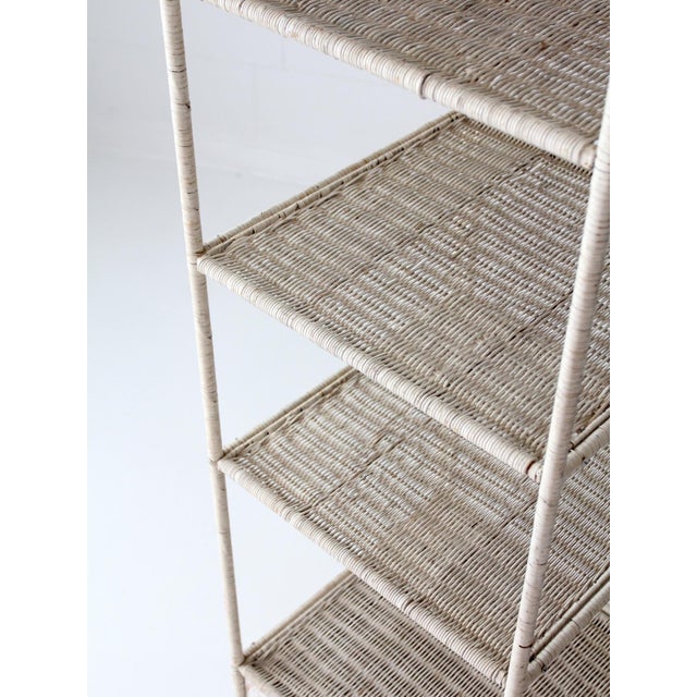 Vintage White Wicker Etagere Shelf With Drawer For Sale - Image 13 of 17