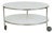 Mid-Century Strind Coffee Table in White Glass and Nickel-Plated Steel by Ehlén Johansson for Ikea, Sweden, 1990s For Sale