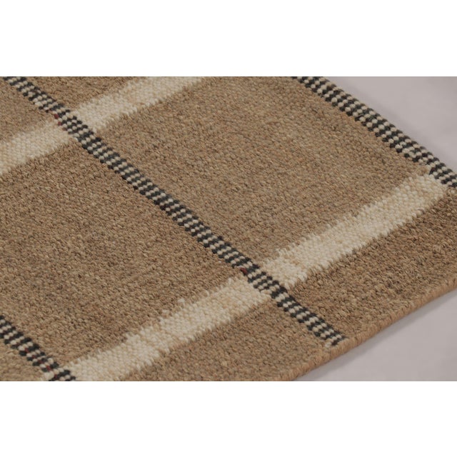 Rug & Kilim’s Scandinavian-Inspired Rug, Beige-Brown Earth Tones With Stripes For Sale In New York - Image 6 of 9