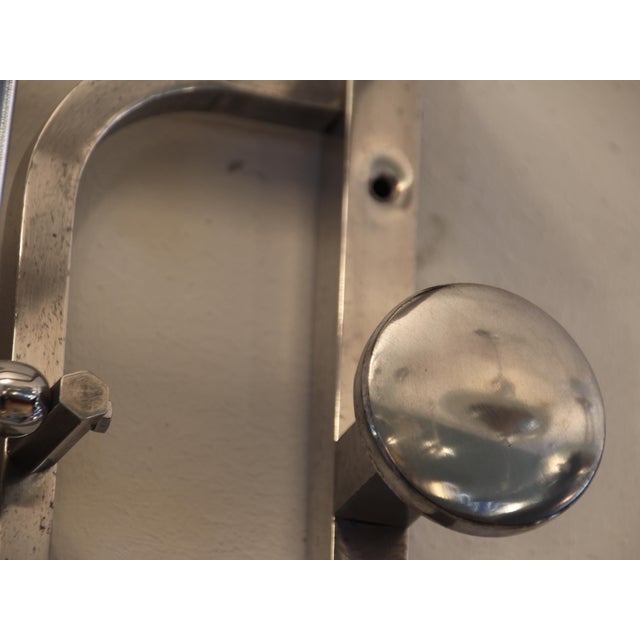 Silver French Art Deco Aluminum Coat Rack with Mirror, 1940s For Sale - Image 8 of 12