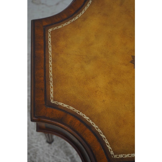 Maitland Smith Leather Top Mahogany Occasional Faux Book Table For Sale - Image 15 of 18