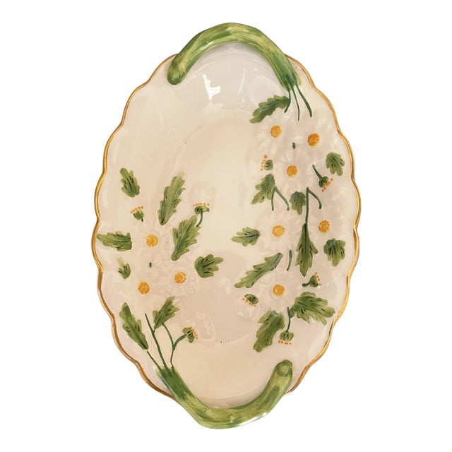 Mottahedeh Oval Ceramic Daisy Dish For Sale