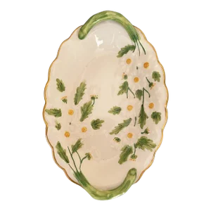 Mottahedeh Oval Ceramic Daisy Dish