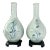Vintage Asian Celadon Vases With Blue Flowers - a Pair For Sale