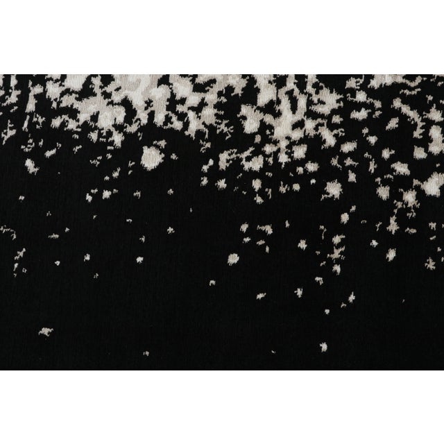 Rug & Kilim’s Abstract Rug in Black With White Painterly Patterns – “Milky Way” For Sale In New York - Image 6 of 8