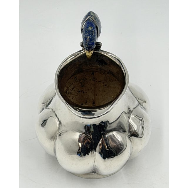 1970s Los Castillo Taxco Silver Plate & Lapis Parrot Pitcher For Sale - Image 10 of 18