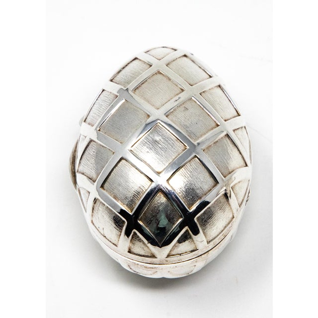 Sterling Silver Decorative Egg Box For Sale - Image 11 of 11