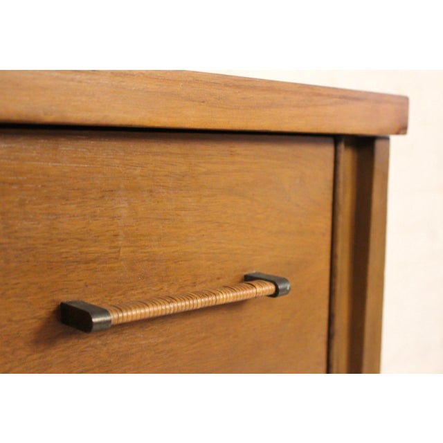Vintage Mid-Century Modern Three Drawer Walnut Dresser For Sale - Image 9 of 12