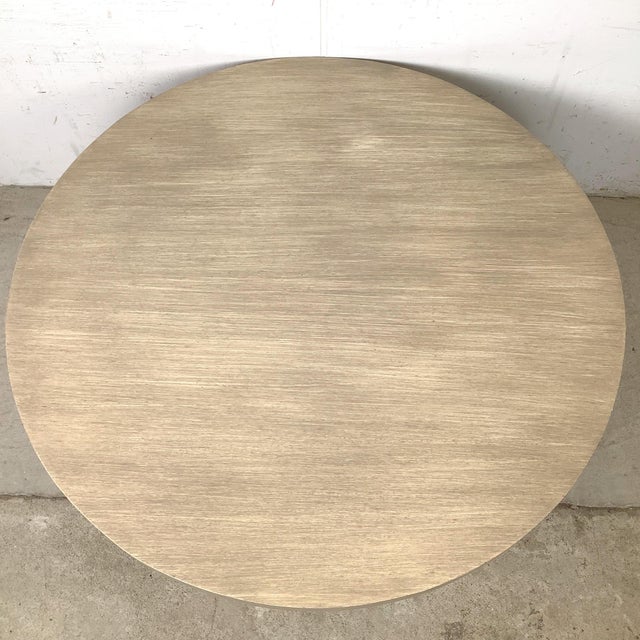 Vintage Round Low Coffee Table With Cerused Finish and Arch Base For Sale - Image 10 of 12