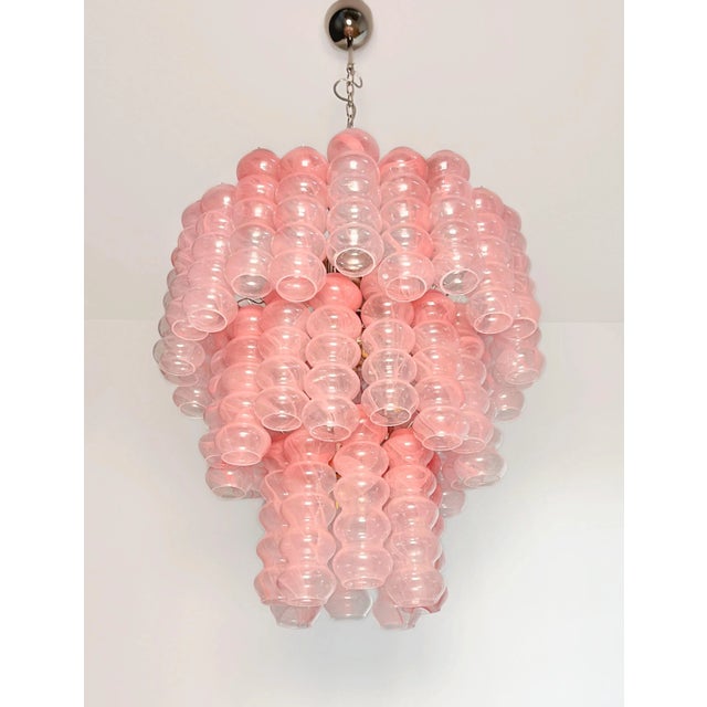 Glass Large Three-Tier Murano Glass Tube Chandelier, 1990s For Sale - Image 7 of 18