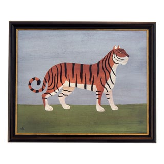 Matt Rix, Bengal Tiger Facing Right, 2000s, Discarded Household Paint on Board For Sale